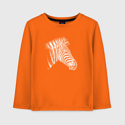 Лонгслив хлопковый детский Гравюра голова зебры в профиль, цвет: оранжевый