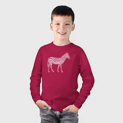 Лонгслив хлопковый детский Гравюра зебра в профиль, цвет: маджента — фото 2