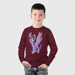Лонгслив хлопковый детский Твайлайт Спаркл из My Little Pony в кино, цвет: меланж-бордовый — фото 2