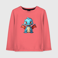Лонгслив хлопковый детский Дракон дымчатый крепыш, цвет: коралловый