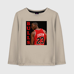 Лонгслив хлопковый детский Bulls Jordan, цвет: миндальный