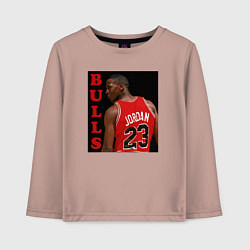 Лонгслив хлопковый детский Bulls Jordan, цвет: пыльно-розовый