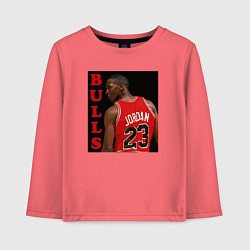 Лонгслив хлопковый детский Bulls Jordan, цвет: коралловый