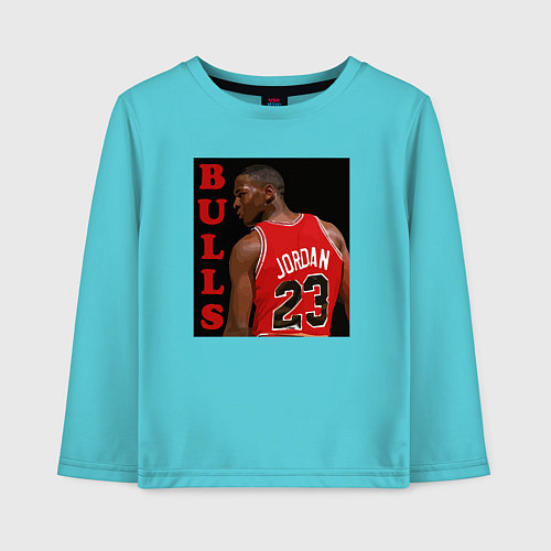 Детский лонгслив Bulls Jordan / Бирюзовый – фото 1