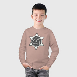 Лонгслив хлопковый детский Star volley, цвет: пыльно-розовый — фото 2