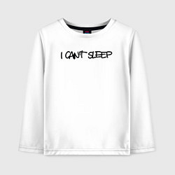 Лонгслив хлопковый детский I cant sleep, цвет: белый