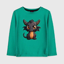 Лонгслив хлопковый детский Дракончик чудо с крыльями, цвет: зеленый