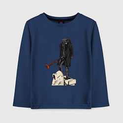 Лонгслив хлопковый детский Камерамен победил скибиди туалет, цвет: тёмно-синий