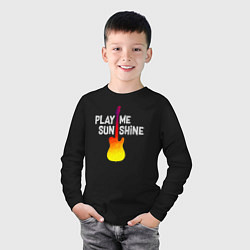 Лонгслив хлопковый детский Play me sunshine, цвет: черный — фото 2