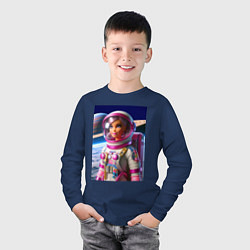Лонгслив хлопковый детский Барби - крутой космонавт, цвет: тёмно-синий — фото 2