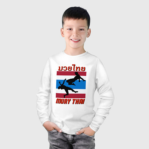 Детский лонгслив Бойцы Муай Тай / Белый – фото 3