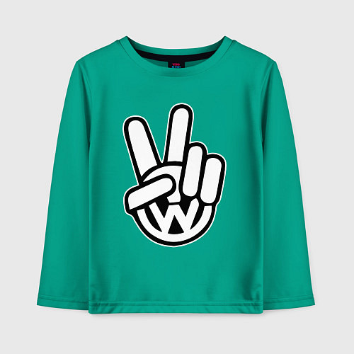 Детский лонгслив Volkswagen peace / Зеленый – фото 1