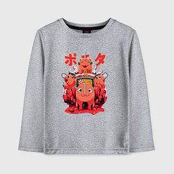 Лонгслив хлопковый детский Почита демон бензопила, цвет: меланж