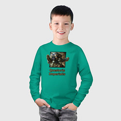 Лонгслив хлопковый детский Имперский рыцарь, цвет: зеленый — фото 2