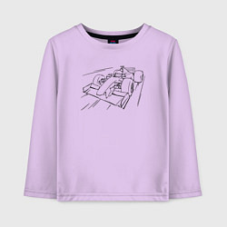 Лонгслив хлопковый детский Формула 1 контур, цвет: лаванда