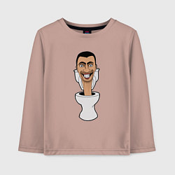 Лонгслив хлопковый детский Skibidi Toilet mad, цвет: пыльно-розовый