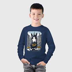 Лонгслив хлопковый детский Булли - нью-йоркский хулиган, цвет: тёмно-синий — фото 2