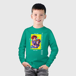 Лонгслив хлопковый детский Помни Рагата и Джакс Удивительный цифровой цирк, цвет: зеленый — фото 2
