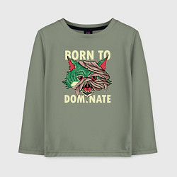 Лонгслив хлопковый детский Рождён доминировать, цвет: авокадо
