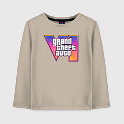 Лонгслив хлопковый детский GTA 6 logo, цвет: миндальный