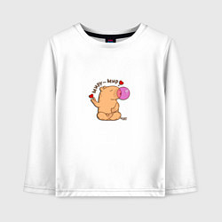 Лонгслив хлопковый детский Капибара: миру мир, цвет: белый