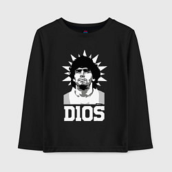 Лонгслив хлопковый детский Dios Diego Maradona, цвет: черный