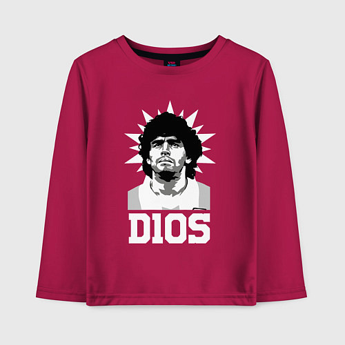 Детский лонгслив Dios Diego Maradona / Маджента – фото 1