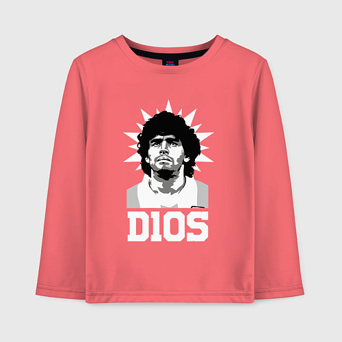 Детский лонгслив Dios Diego Maradona / Коралловый – фото 1