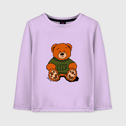 Лонгслив хлопковый детский Мишка родом из СССР, цвет: лаванда