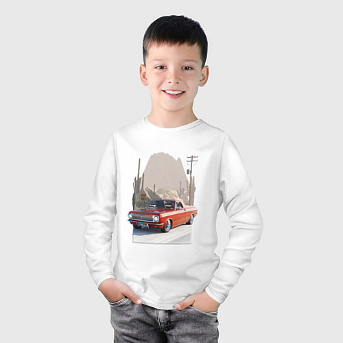 Детский лонгслив Custom pickup / Белый – фото 3