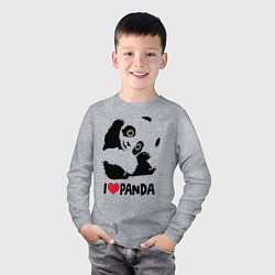 Лонгслив хлопковый детский I love panda, цвет: меланж — фото 2