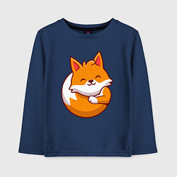 Лонгслив хлопковый детский Orange fox, цвет: тёмно-синий