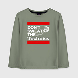 Лонгслив хлопковый детский Dont sweat the Technics, цвет: авокадо
