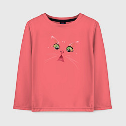 Лонгслив хлопковый детский Котоудивление, цвет: коралловый