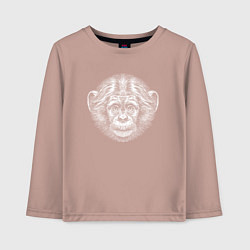 Лонгслив хлопковый детский Морда шимпанзенка, цвет: пыльно-розовый