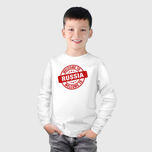 Детский лонгслив Welcome Russia / Белый – фото 3