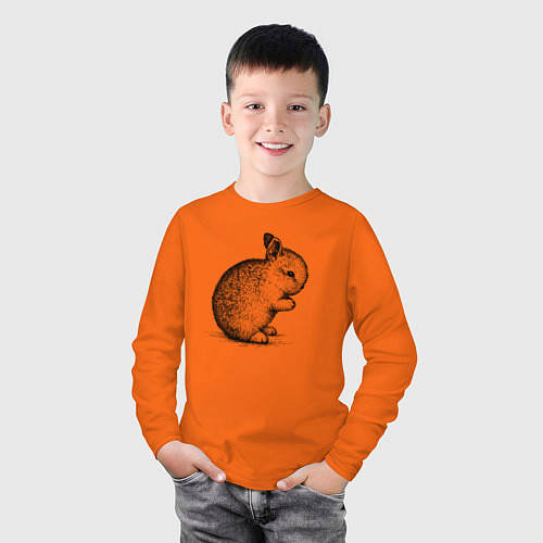Детский лонгслив Зайчик маленький / Оранжевый – фото 3