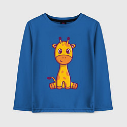 Лонгслив хлопковый детский Добрый жирафик, цвет: синий