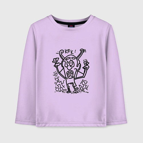 Детский лонгслив Злобный дядя кек / Лаванда – фото 1
