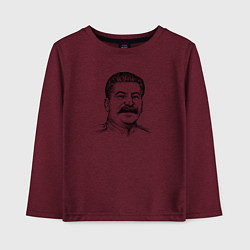 Лонгслив хлопковый детский Сталин улыбается, цвет: меланж-бордовый