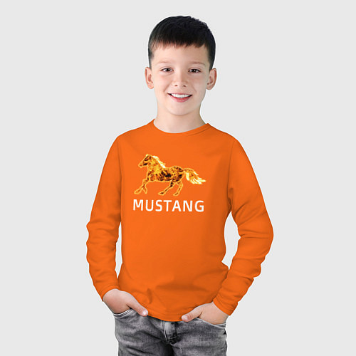 Детский лонгслив Mustang firely art / Оранжевый – фото 3