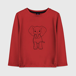 Лонгслив хлопковый детский Слоненок, цвет: красный