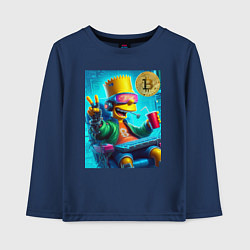 Детский лонгслив Барт Симпсон владелец биткоина