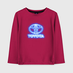 Лонгслив хлопковый детский Toyota neon, цвет: маджента