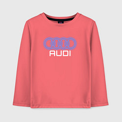 Лонгслив хлопковый детский Audi neon art, цвет: коралловый