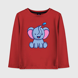 Лонгслив хлопковый детский Радостный слонёнок, цвет: красный