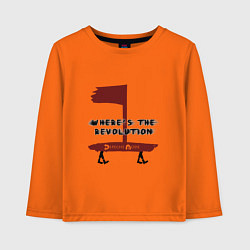 Лонгслив хлопковый детский Depeche Mode - Revolution flag, цвет: оранжевый