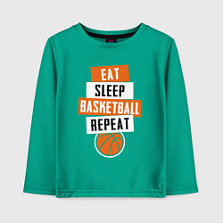 Детский лонгслив Eat sleep basketball