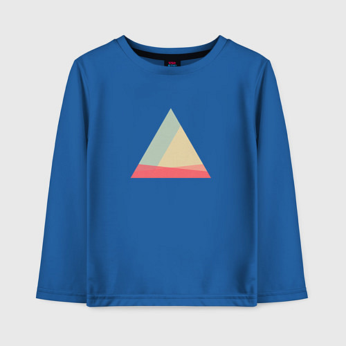 Детский лонгслив Абстрактные цветные треугольники / Синий – фото 1