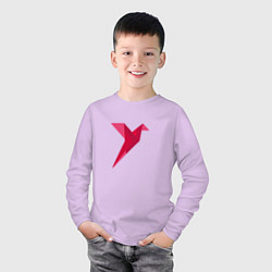 Лонгслив хлопковый детский Геометрическая колибри, цвет: лаванда — фото 2